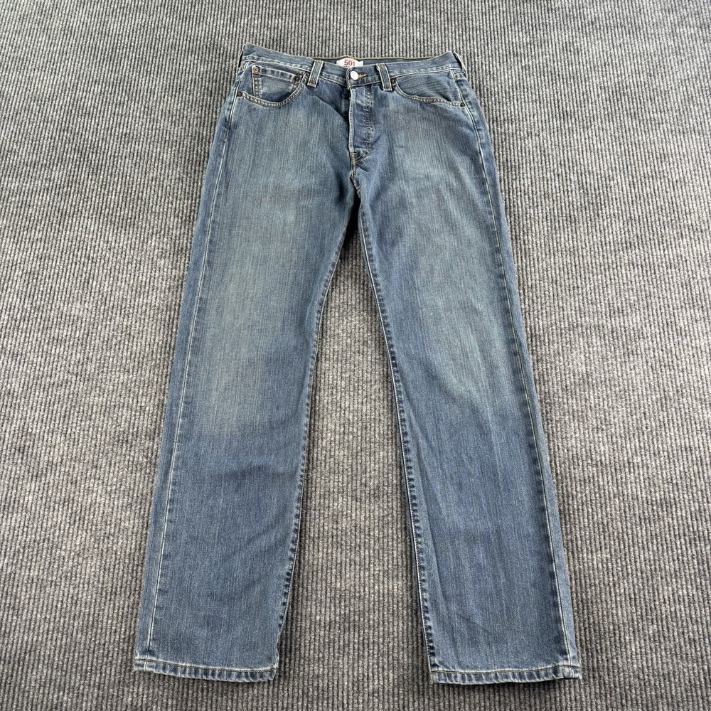 Levi's 501 Jeans Mens 33x32 Blue Button Fly Straight Leg WPL 423 Vintage Denim